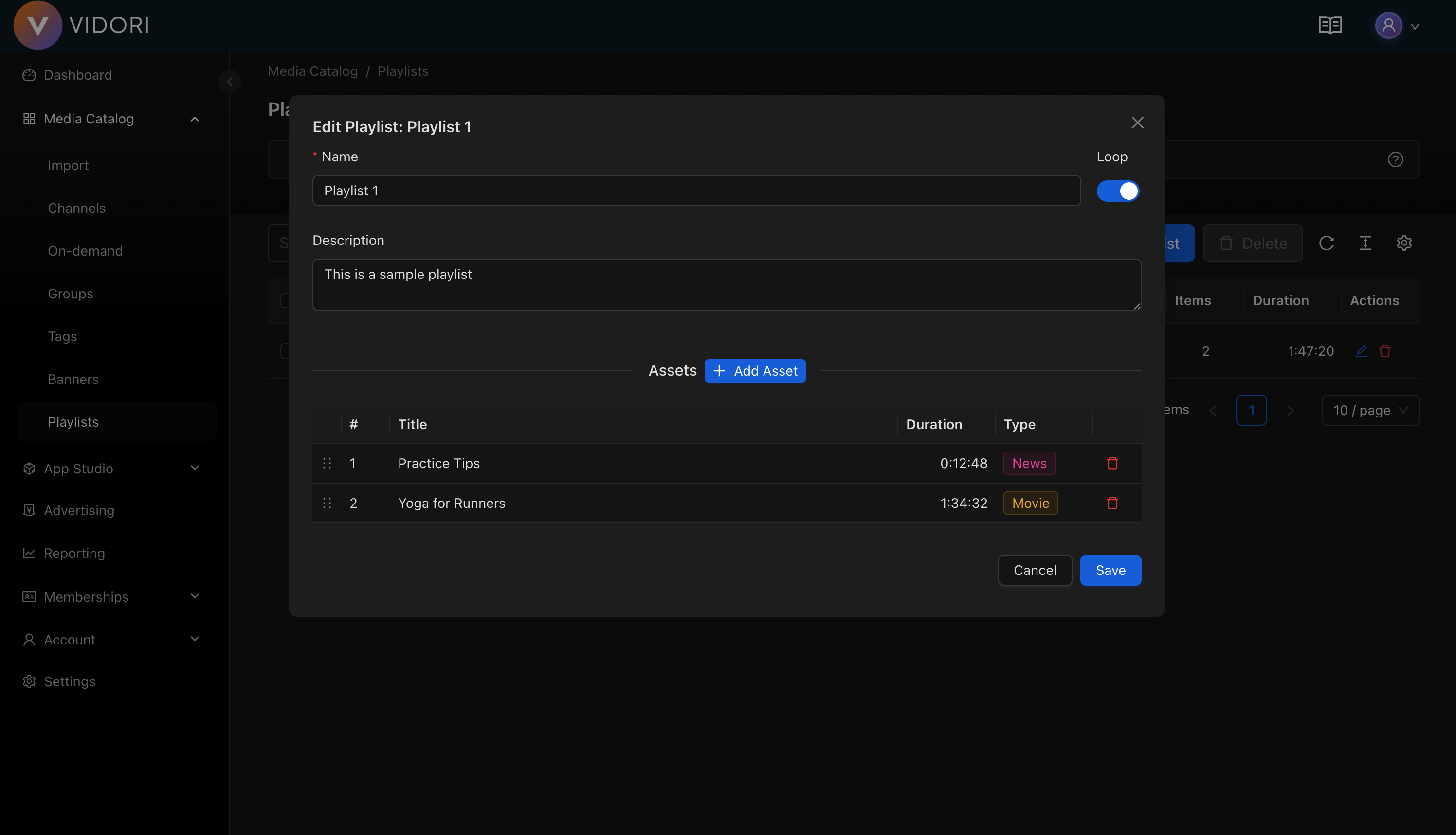 Media Catalog Playlists